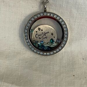 Origami Owl Blue Opal large twist locket that is Cinderella inspired